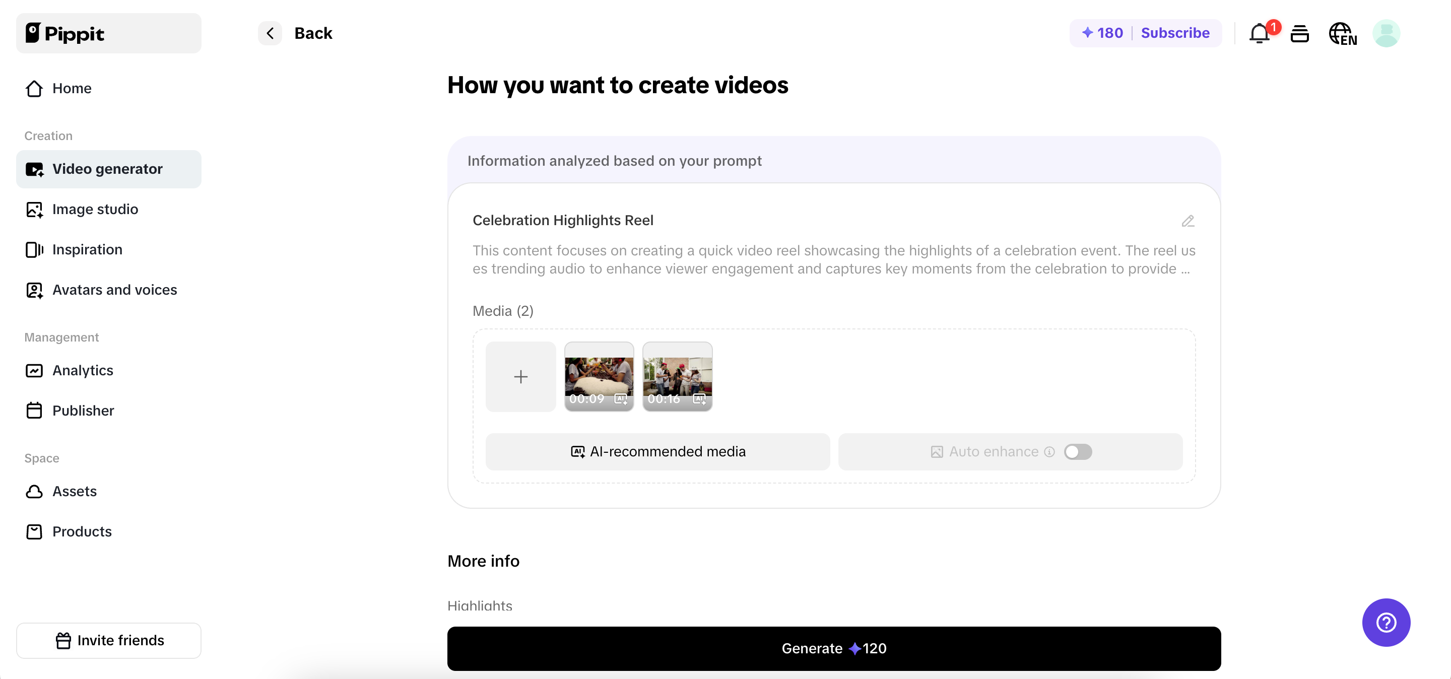 Generate your boomerang video