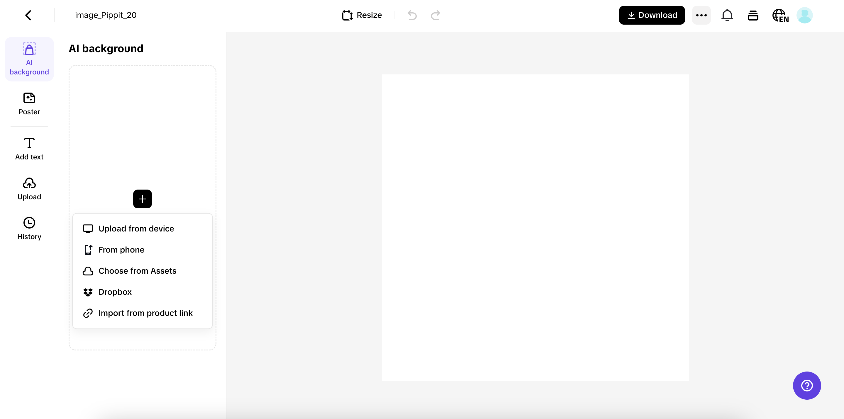 Upload from your device or product links