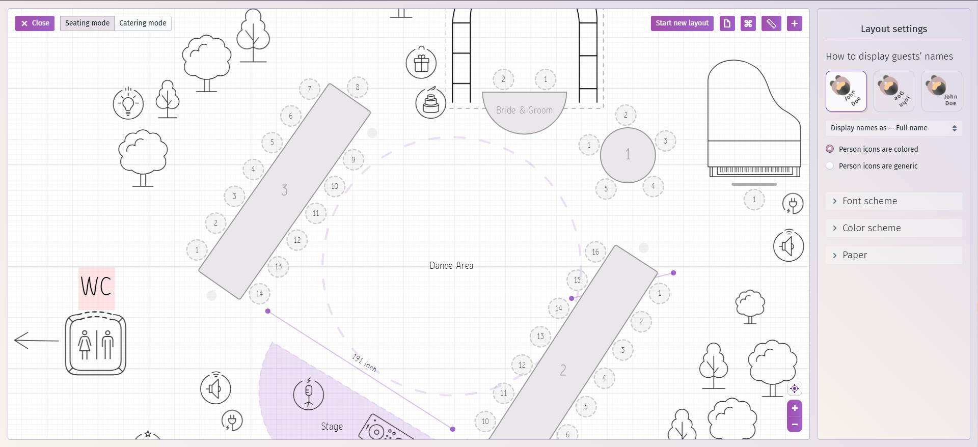 how to make a seating plan for a wedding