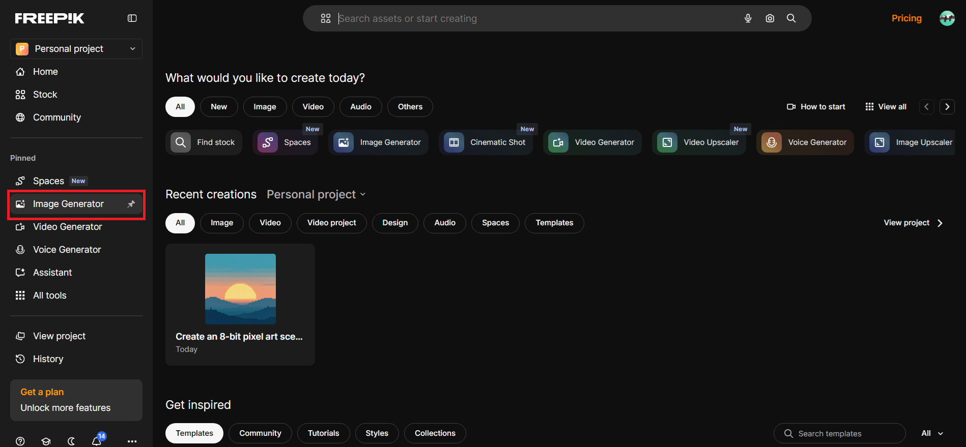 Open the image generator