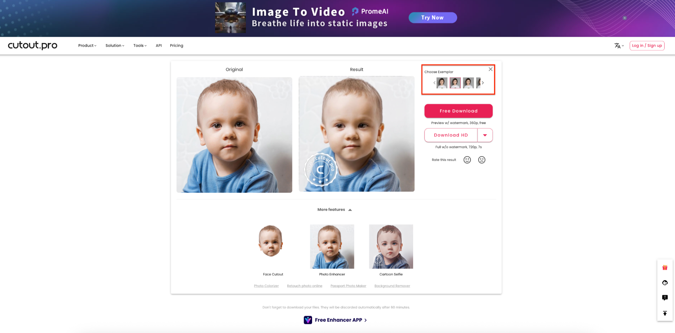 Choose exemplar and preview