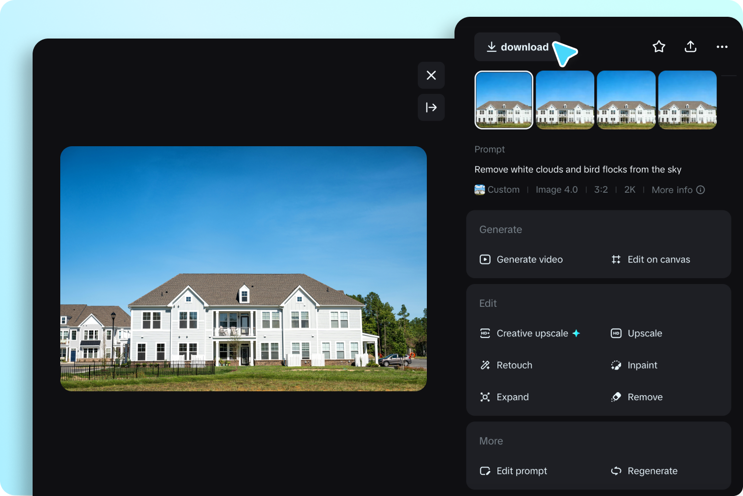 Laden Sie Ihr bereinigtes Foto herunter