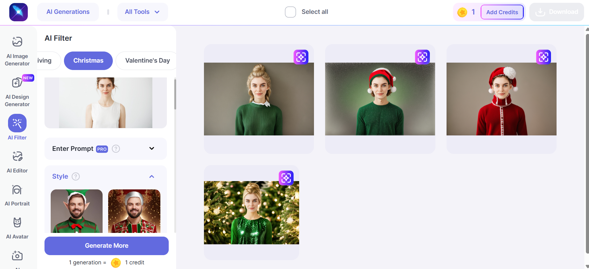 LightX Christmas photo filters