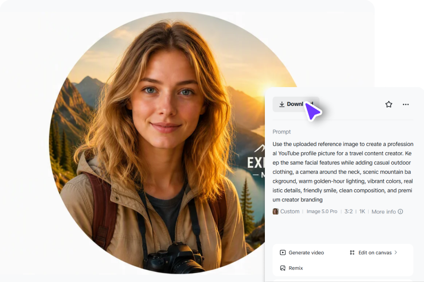 Refine and download your YouTube profile picture