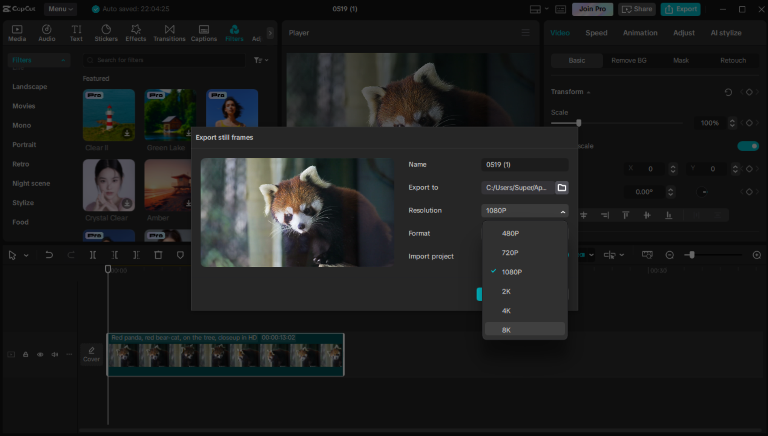 Editing interface of CapCut desktop video editor - best AI image enhancer 4k