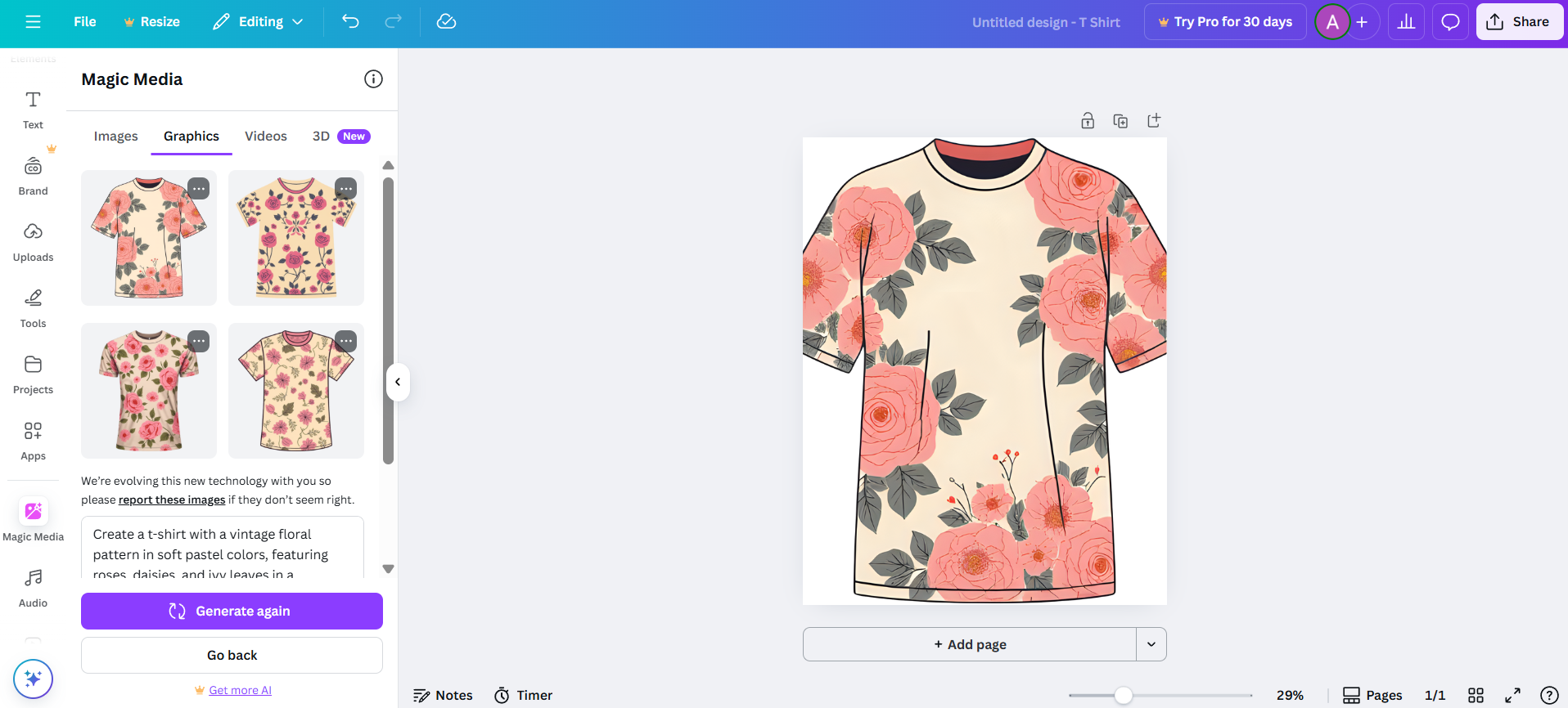 Canva AI interface