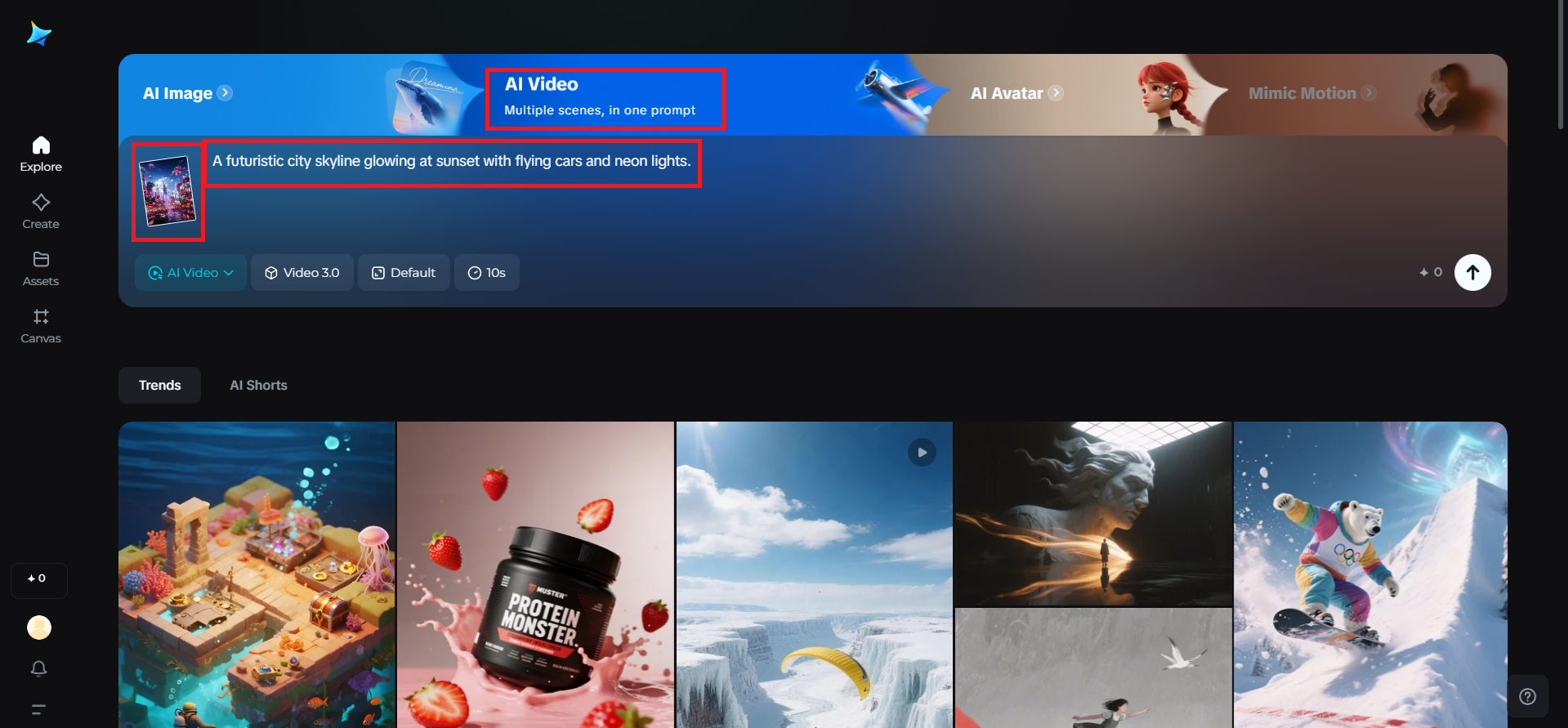 Enter text prompt & image reference