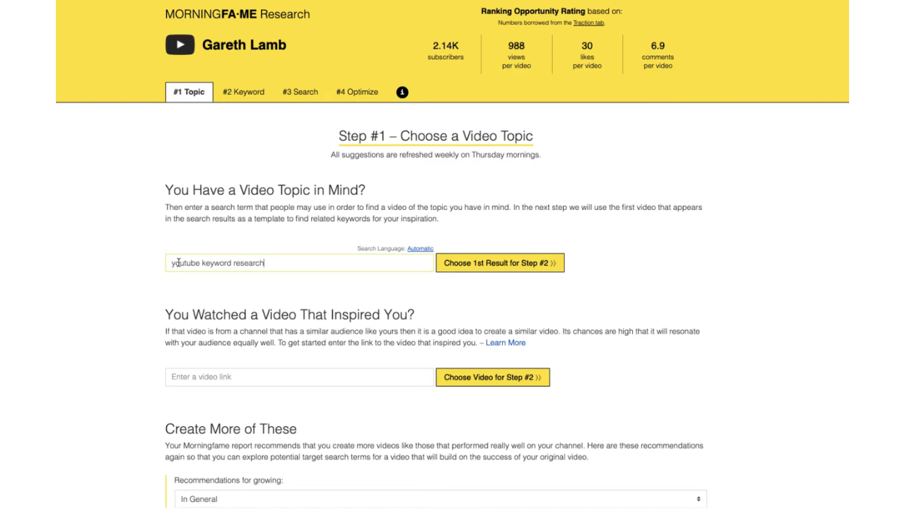 Interface ng Morningfame