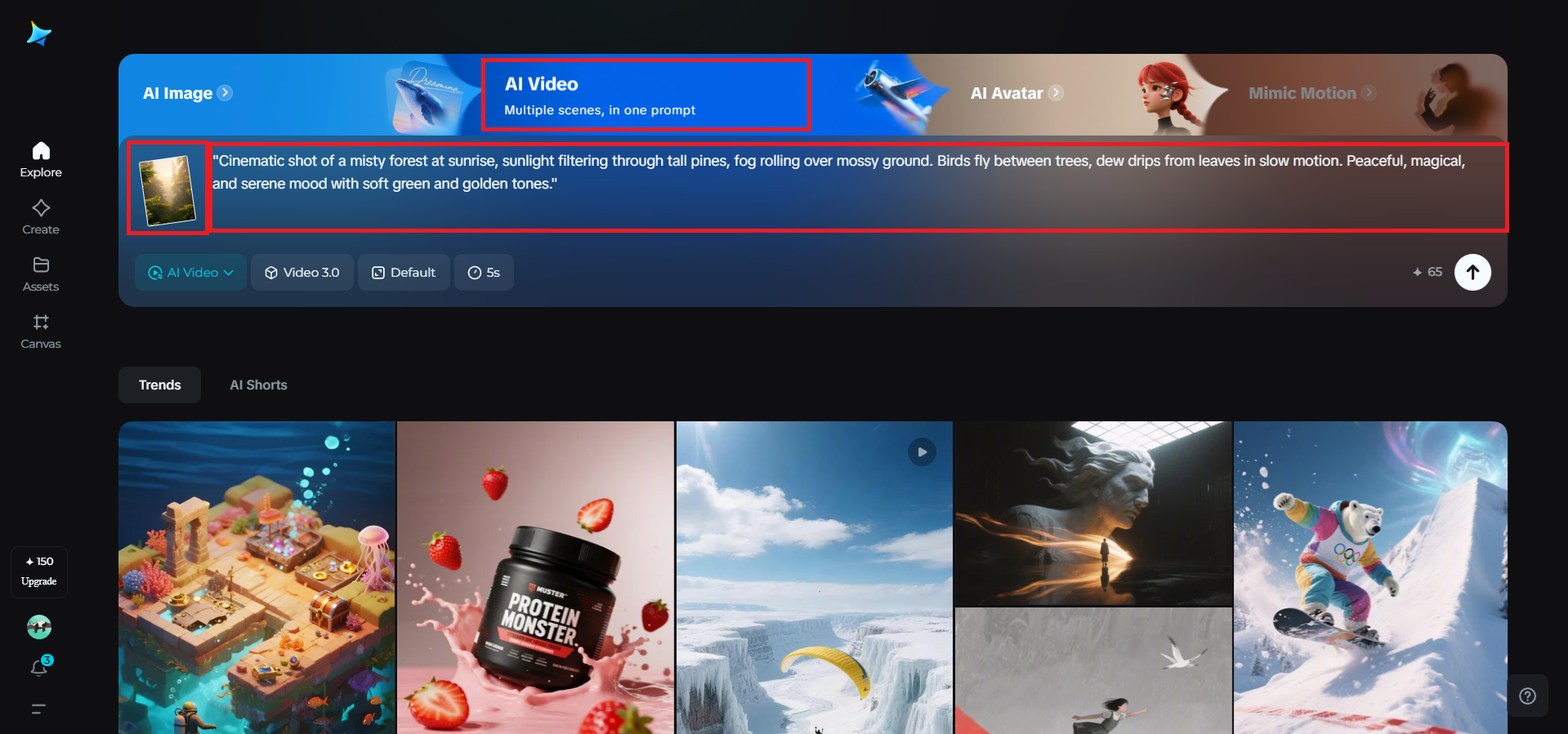Write a prompt and add a reference image