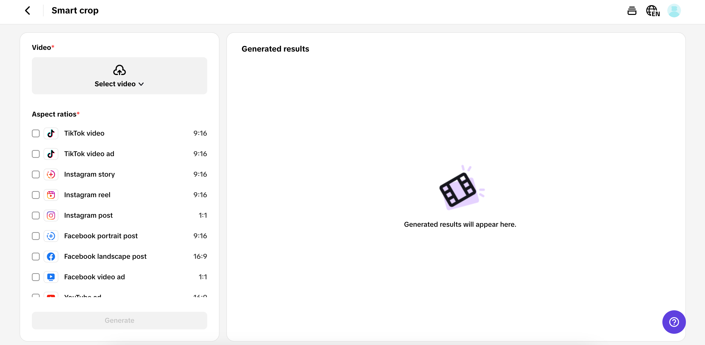 Pippit's smart crop feature