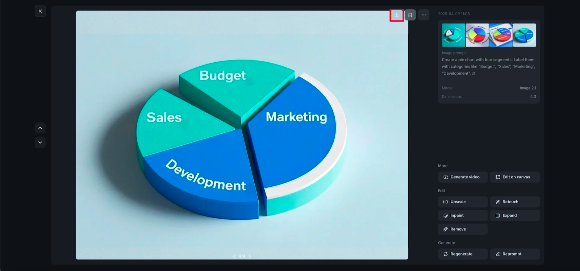 Dreamina: pie graph generator