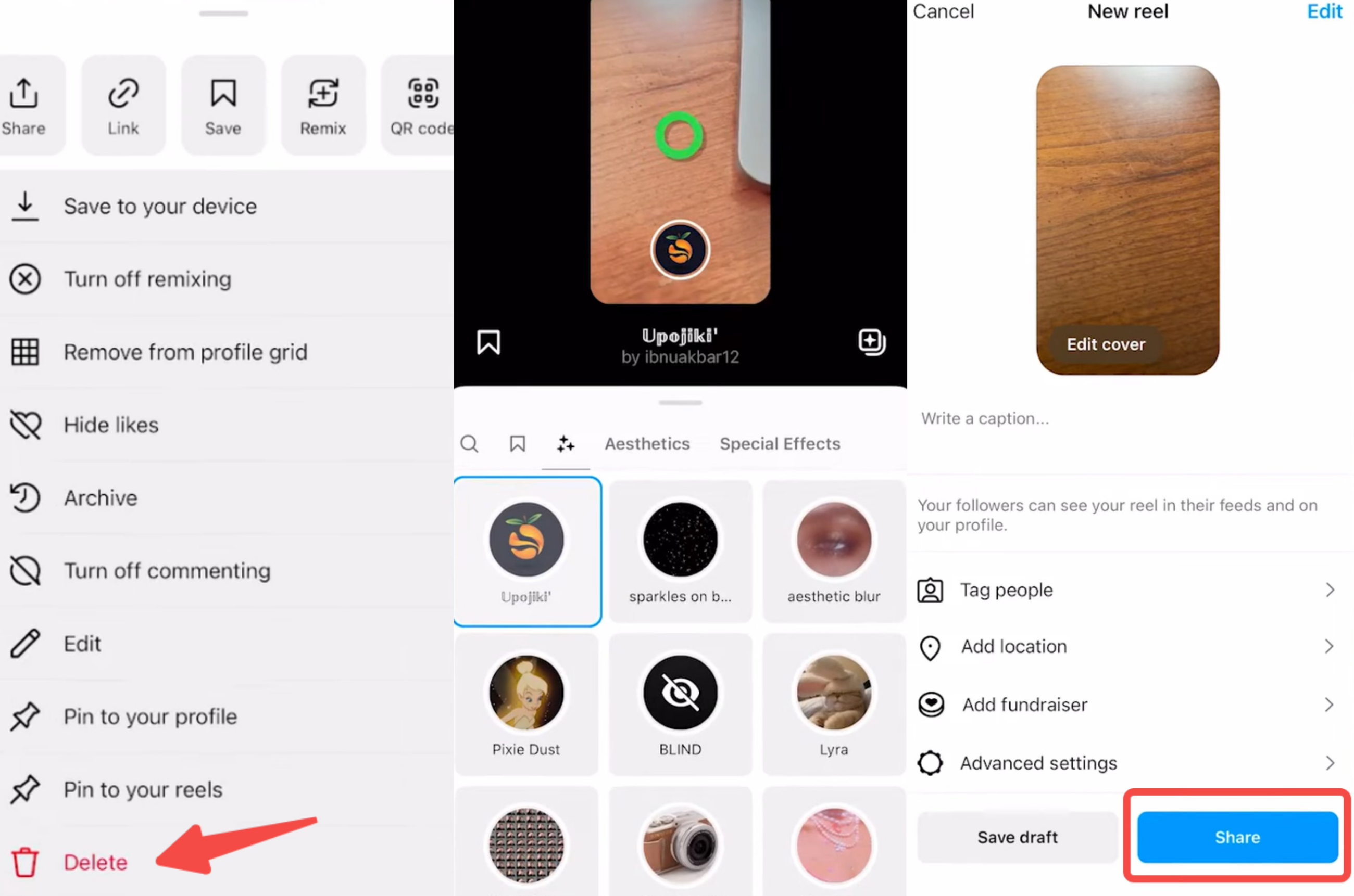 Hoe reel-video 's op Instagram te bewerken na het plaatsen