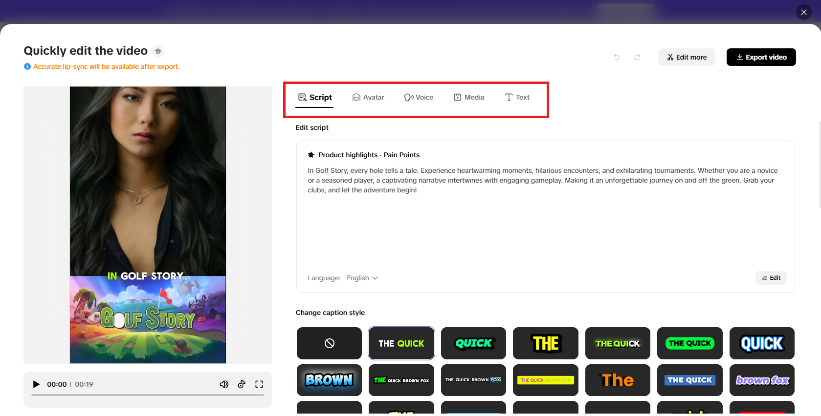 Make your desired edits to your video