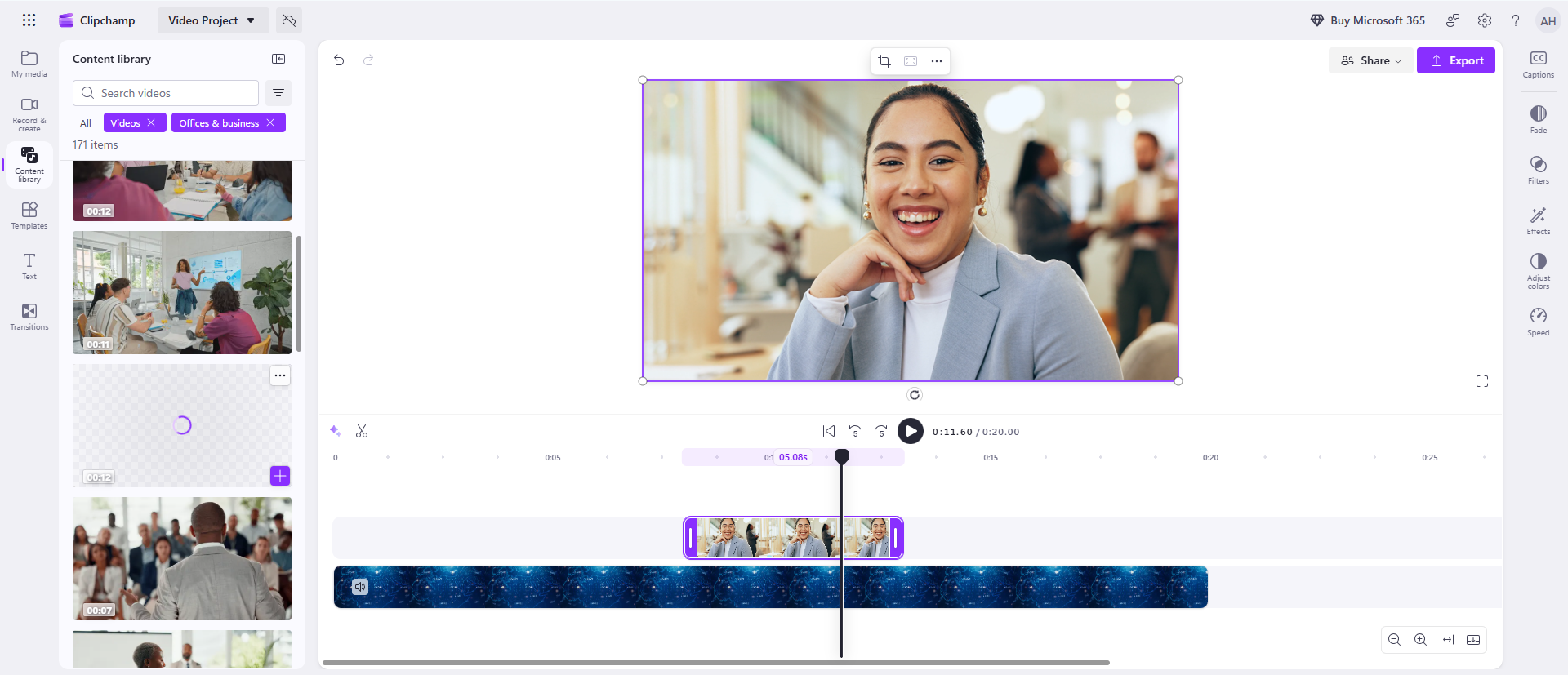 Clipchampポッドキャストビジュアライザーアプリ