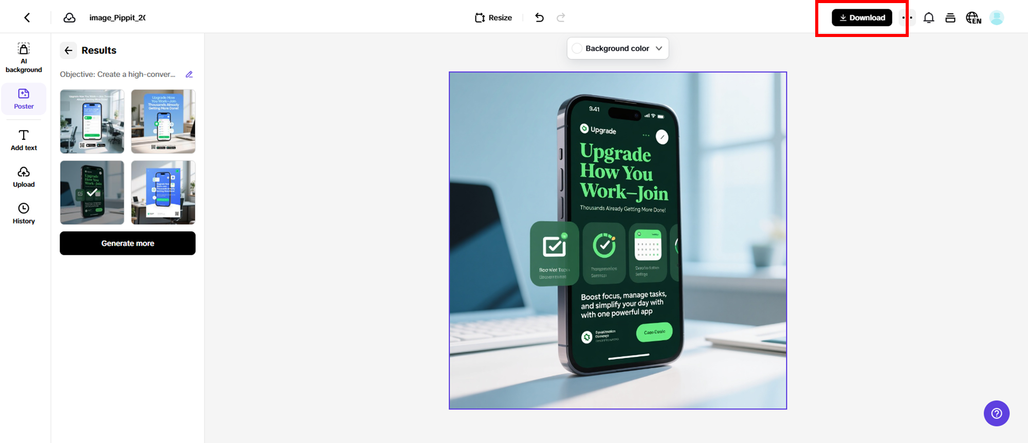 Export and share