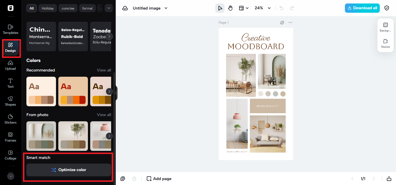Color palette matching tools