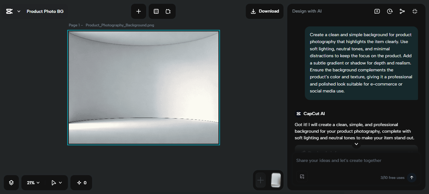 Editing interface of the CapCut desktop video editor