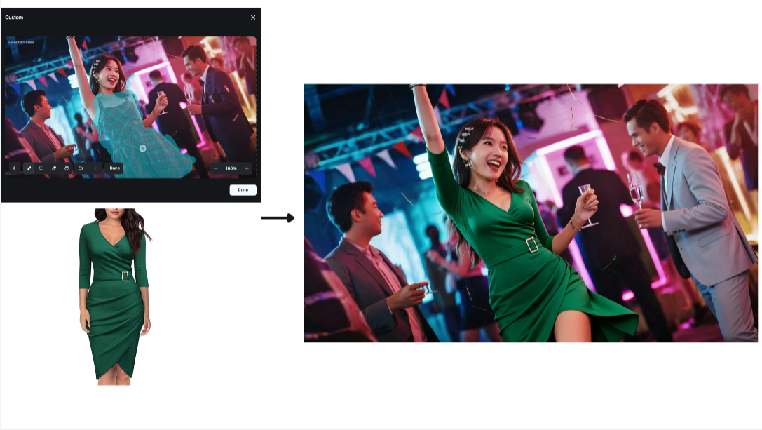 Interactive editing feature of Dreamina