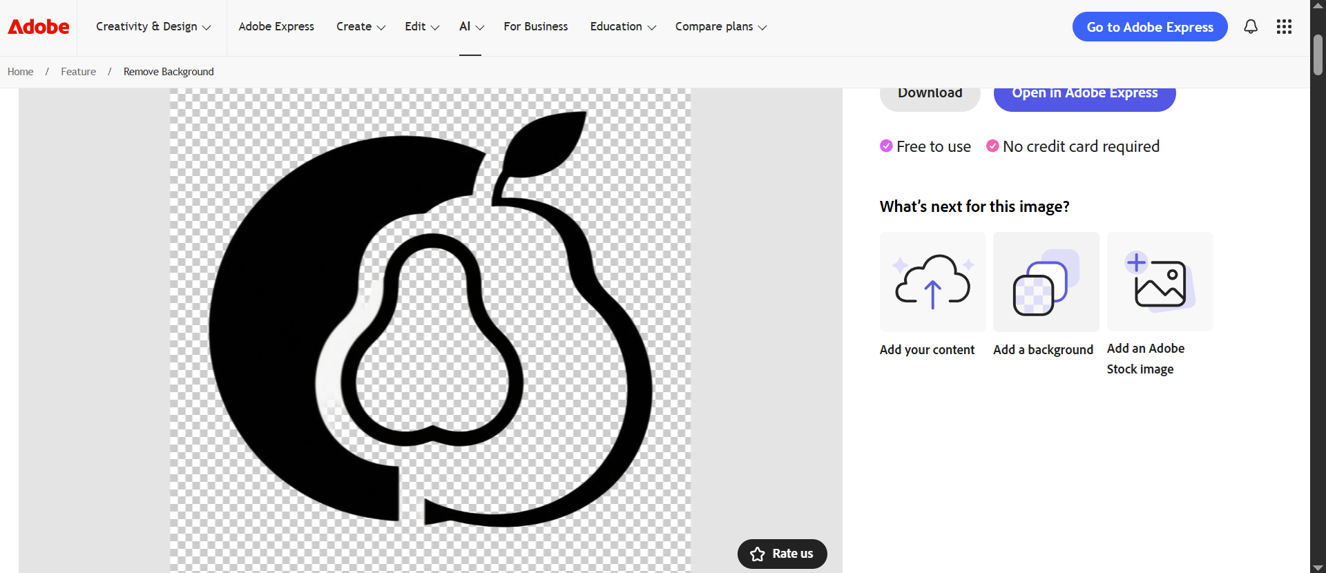 Adobe express bg remover