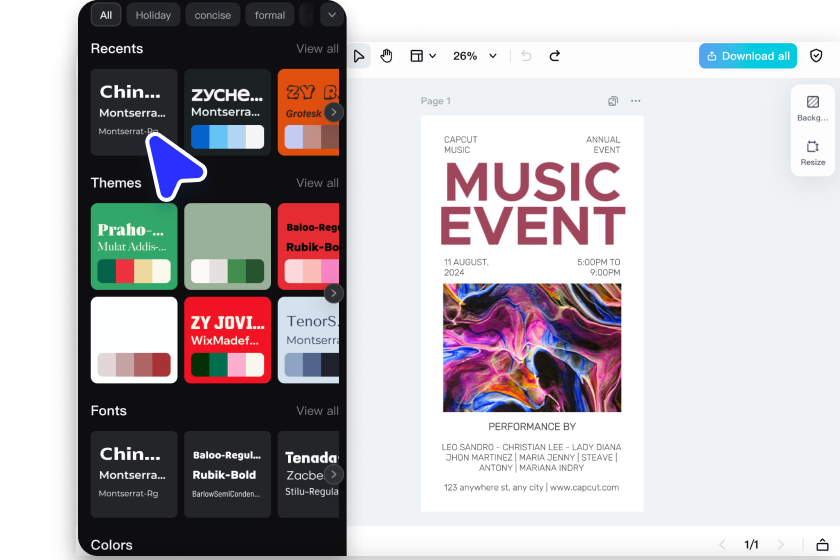Customize event program templates