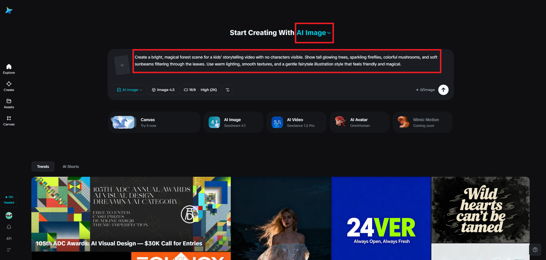 Open AI Image and write a cinematic visual prompt