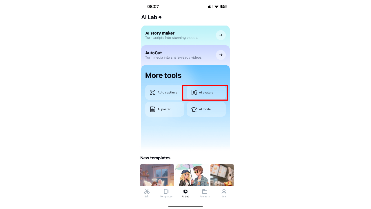 Navigate to AI Lab section