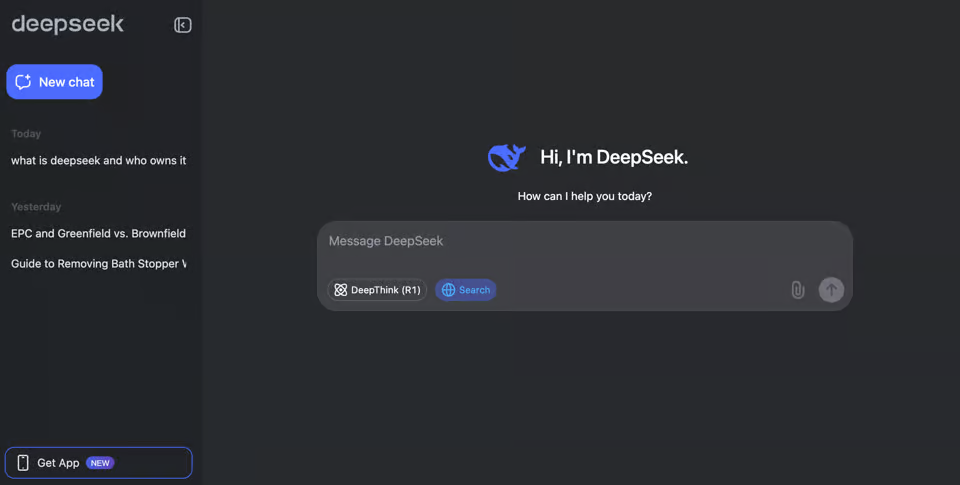 อินเทอร์เฟซของ DeepSeek - โมเดล AI ที่น่าทึ่ง