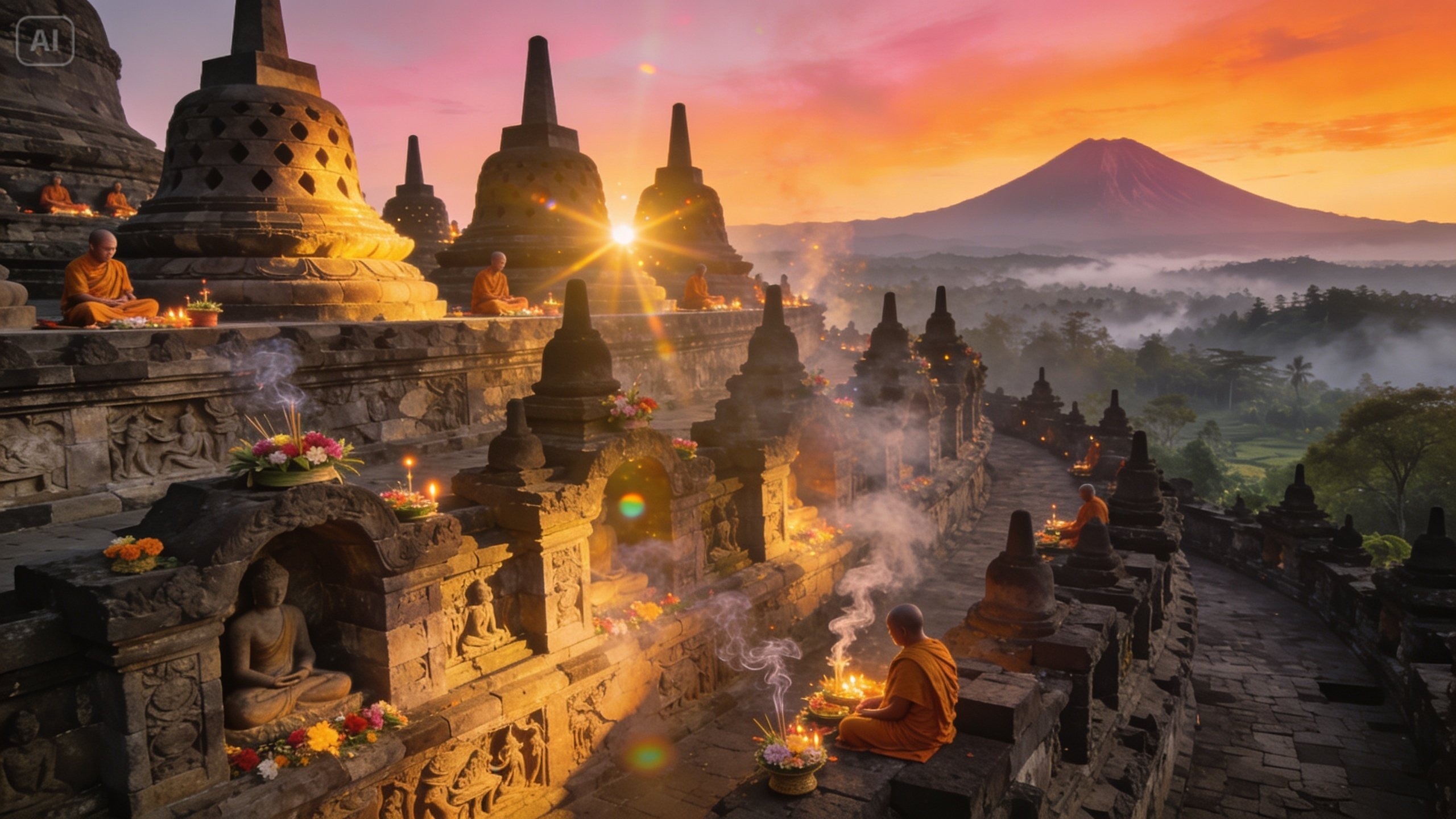 Vesak Day AI Photo Generator fundal mobil