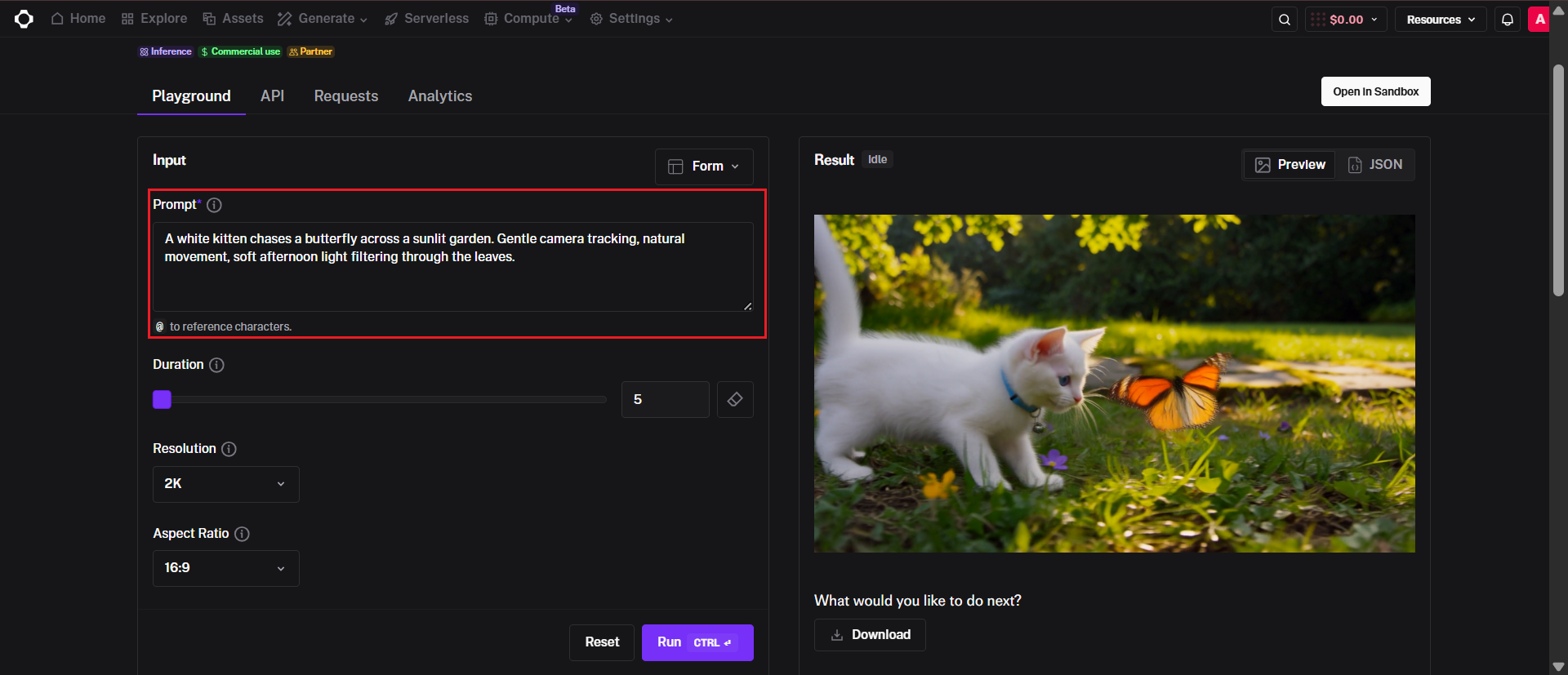 Enter your prompt and references