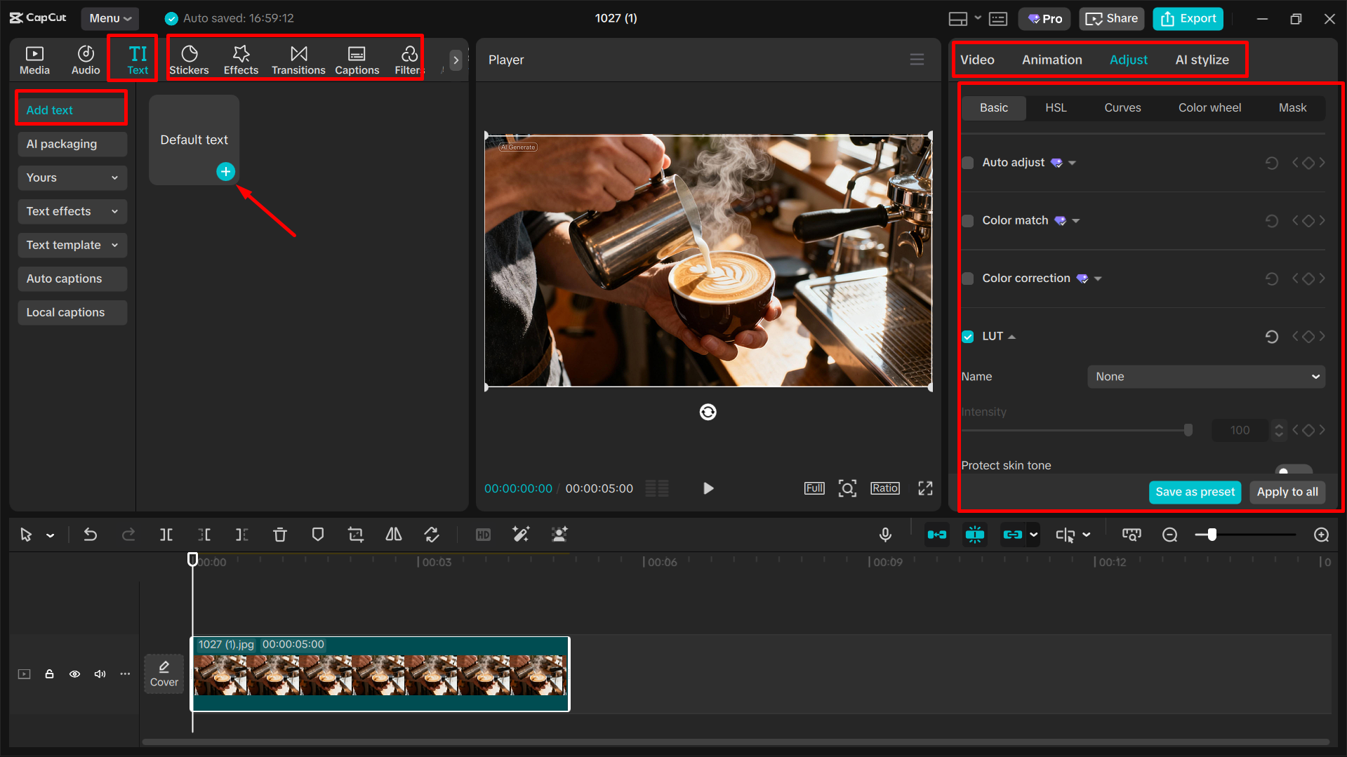 Editing the generated video in the CapCut desktop video editor