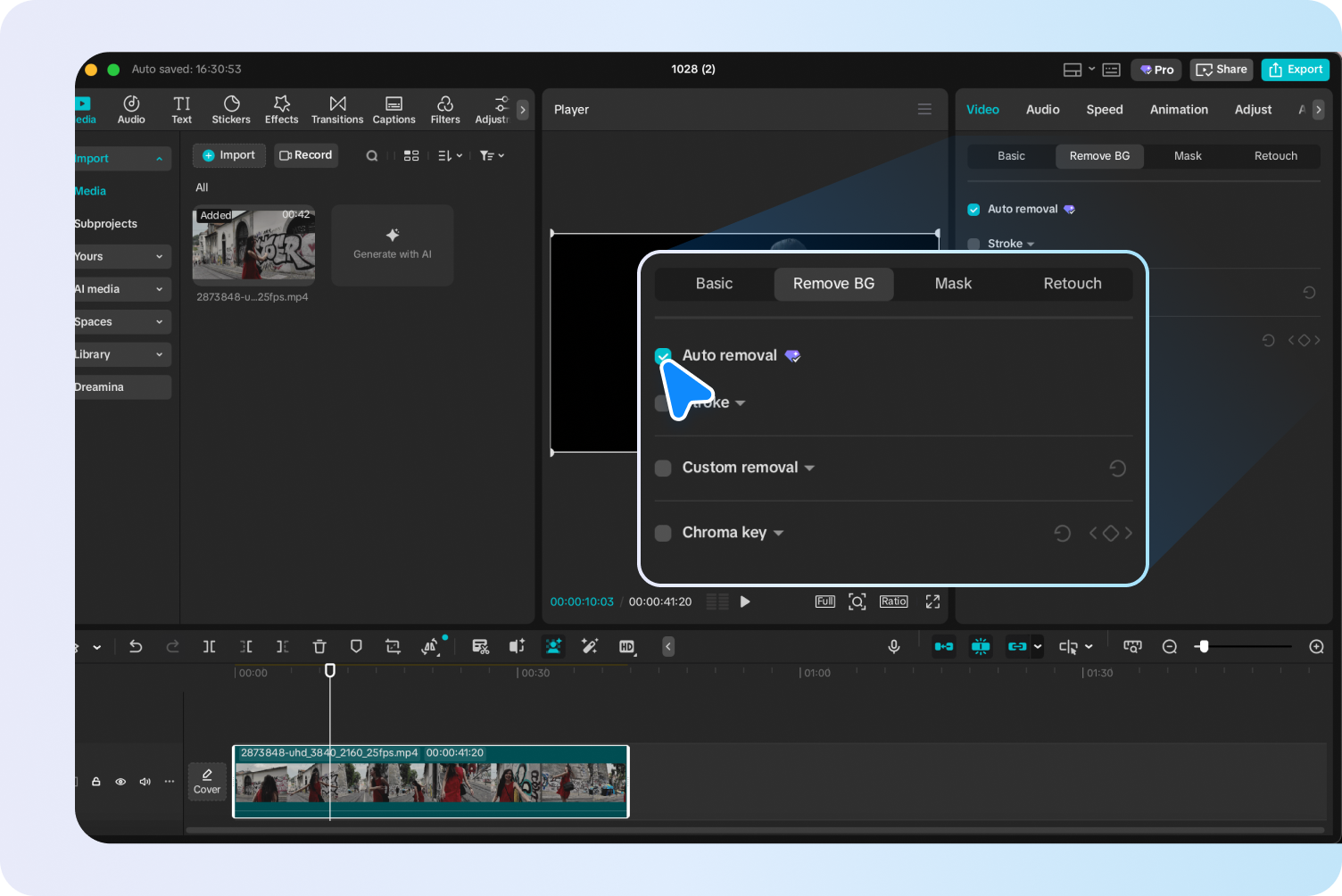 Background remover video free in CapCut