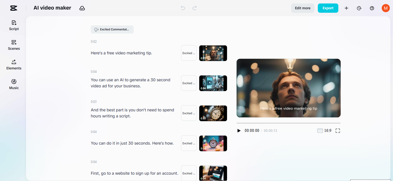 Interface of the CapCut desktop video editor -  the best tool to make eye-catching content for video marketing