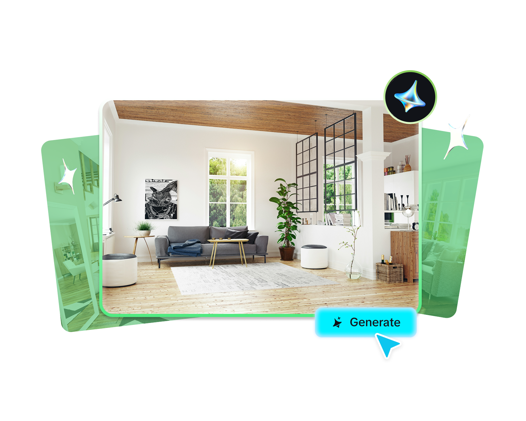 เครื่องกำเนิดไฟฟ้าออกแบบห้อง AI ฟรี