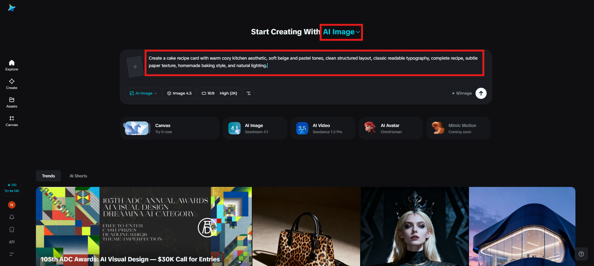 Maglagay ng text prompt para gumawa ng card
