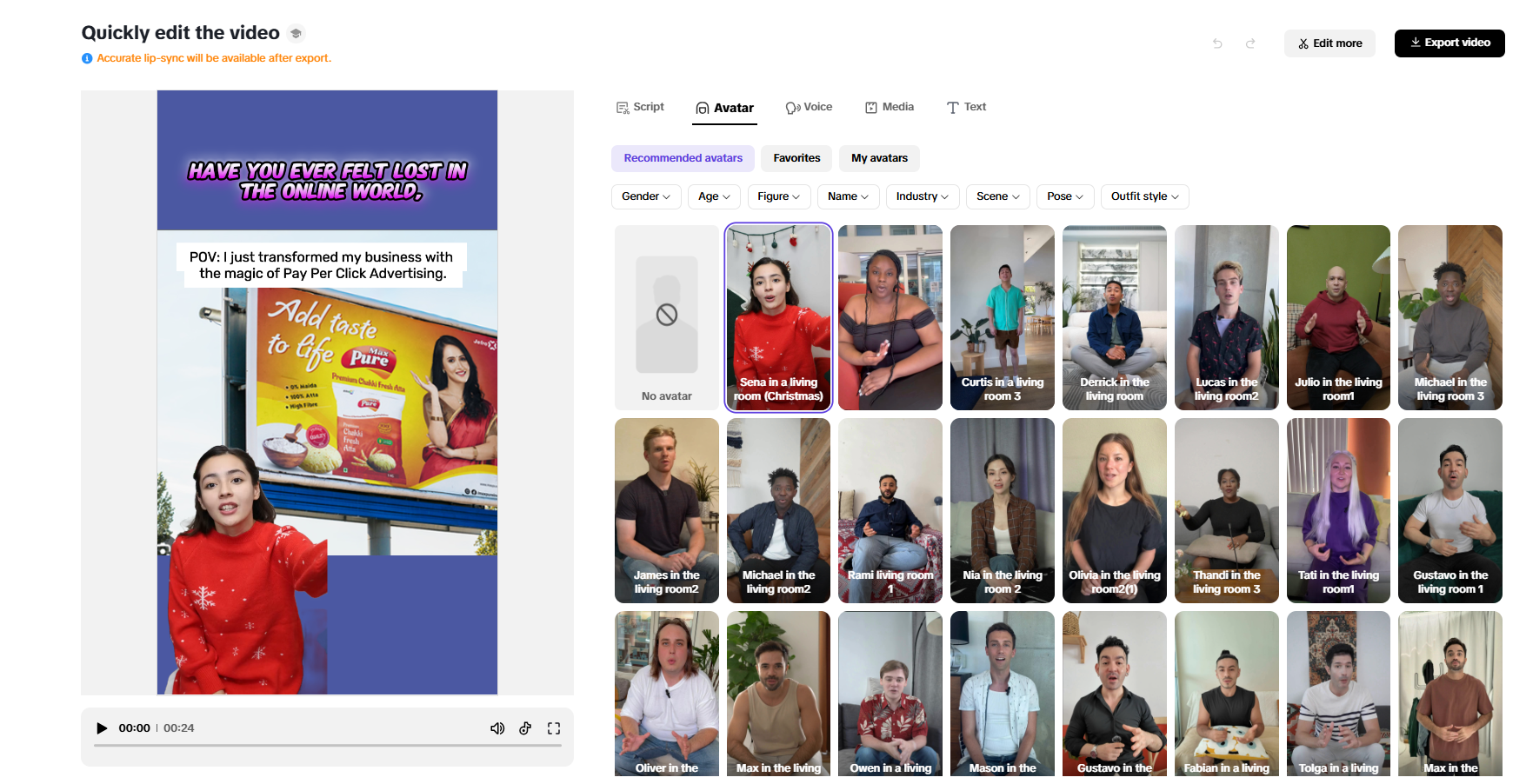 Text & voiceover integration