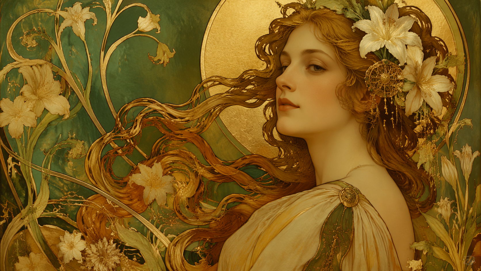 Dreamina art nouveau portrait 16:9 hero image