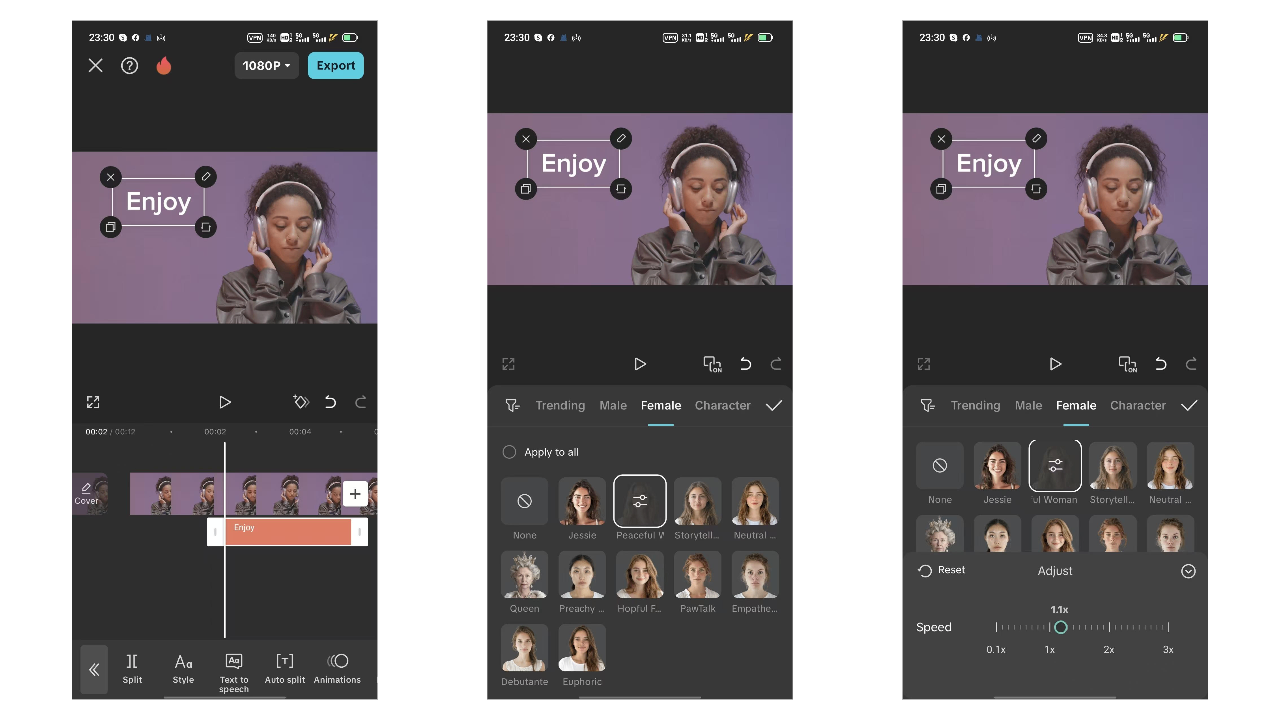 Use text to speech option