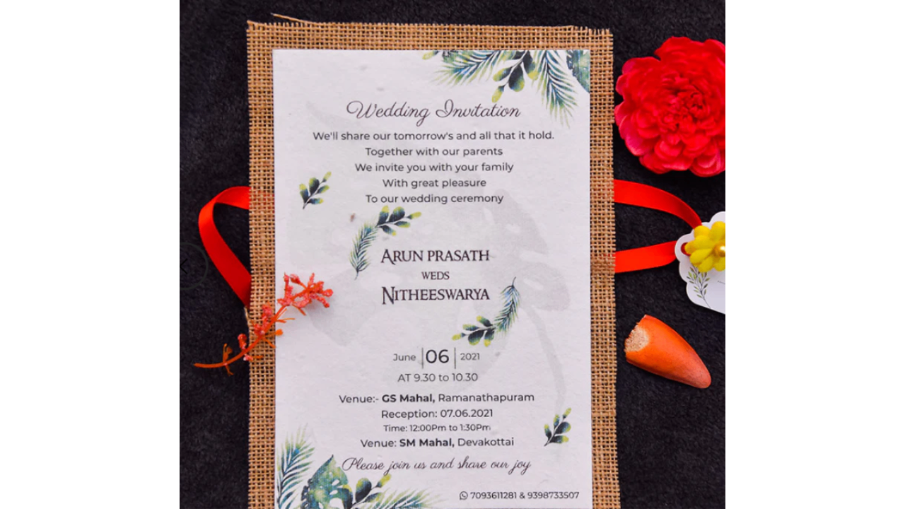 Sustainable invitations on seed paper
