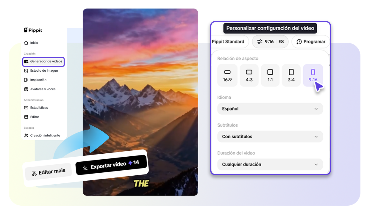 Generar videos únicos según las opciones personalizadas.