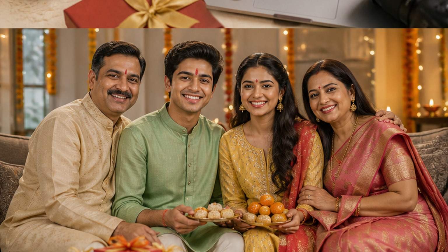 Natural studio portrait of a fictional adult Raksha Bandhan Special Prompt