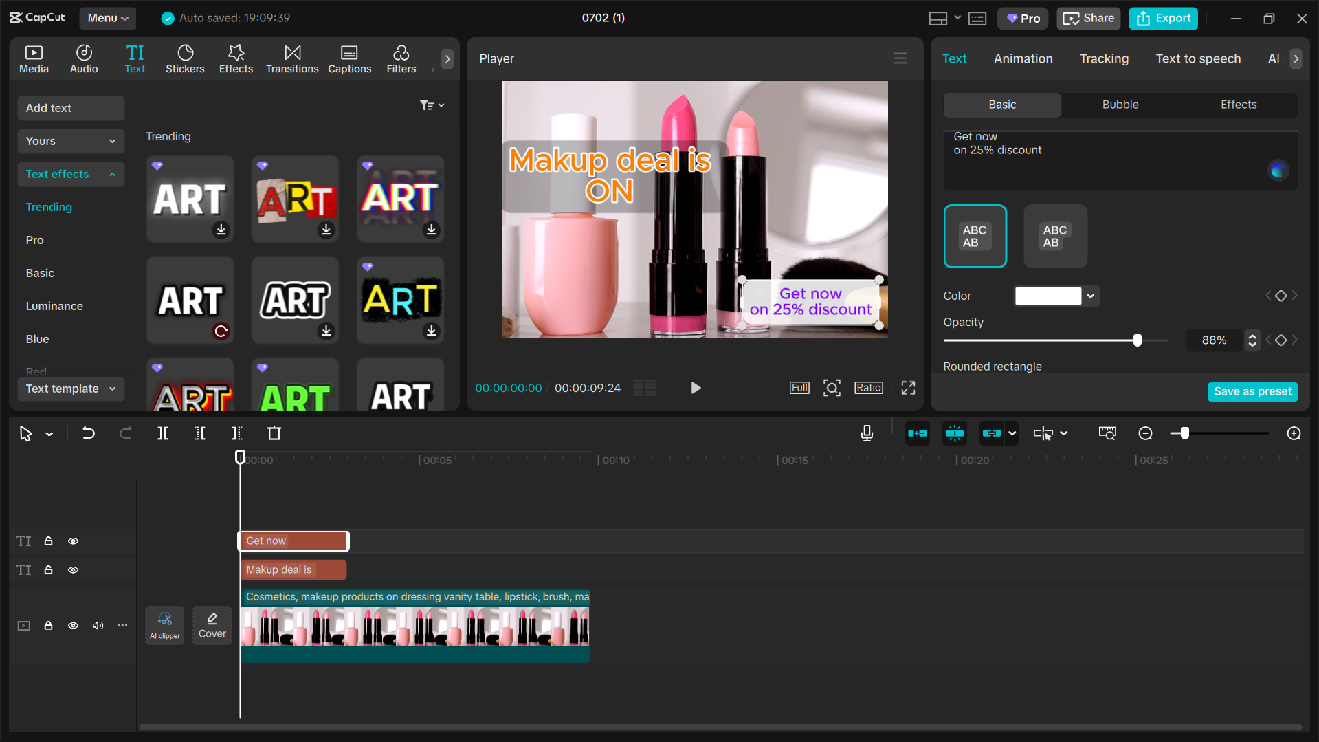 Editing interface of CapCut desktop video editor - one of the best video ad makers