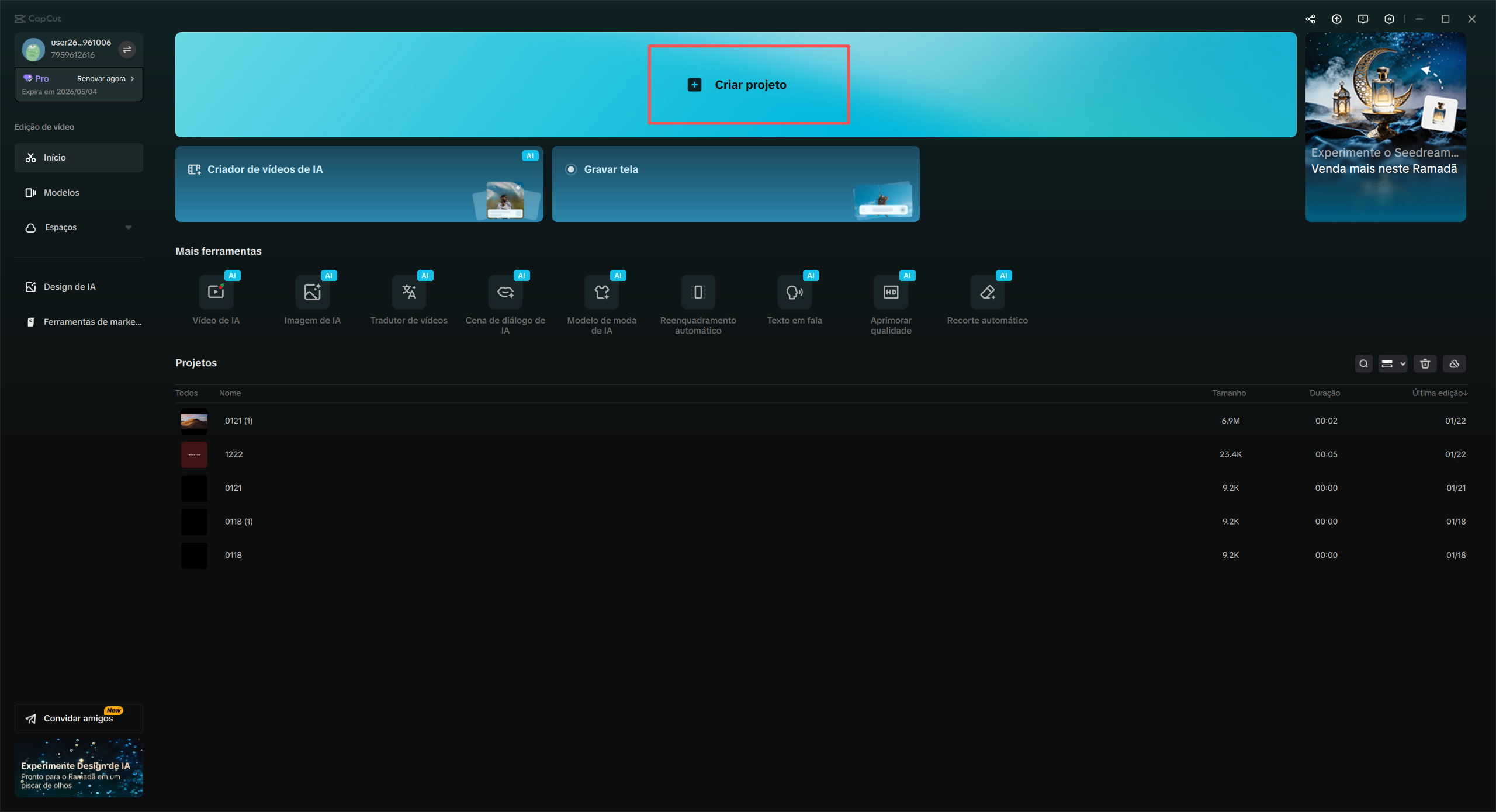 video imported into CapCut