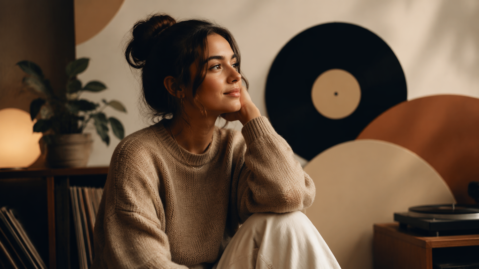 Dreamina Estética Spotify Fondo Foto Aviso rápido ejemplo 5: Tiro de escritorio de música acogedora
