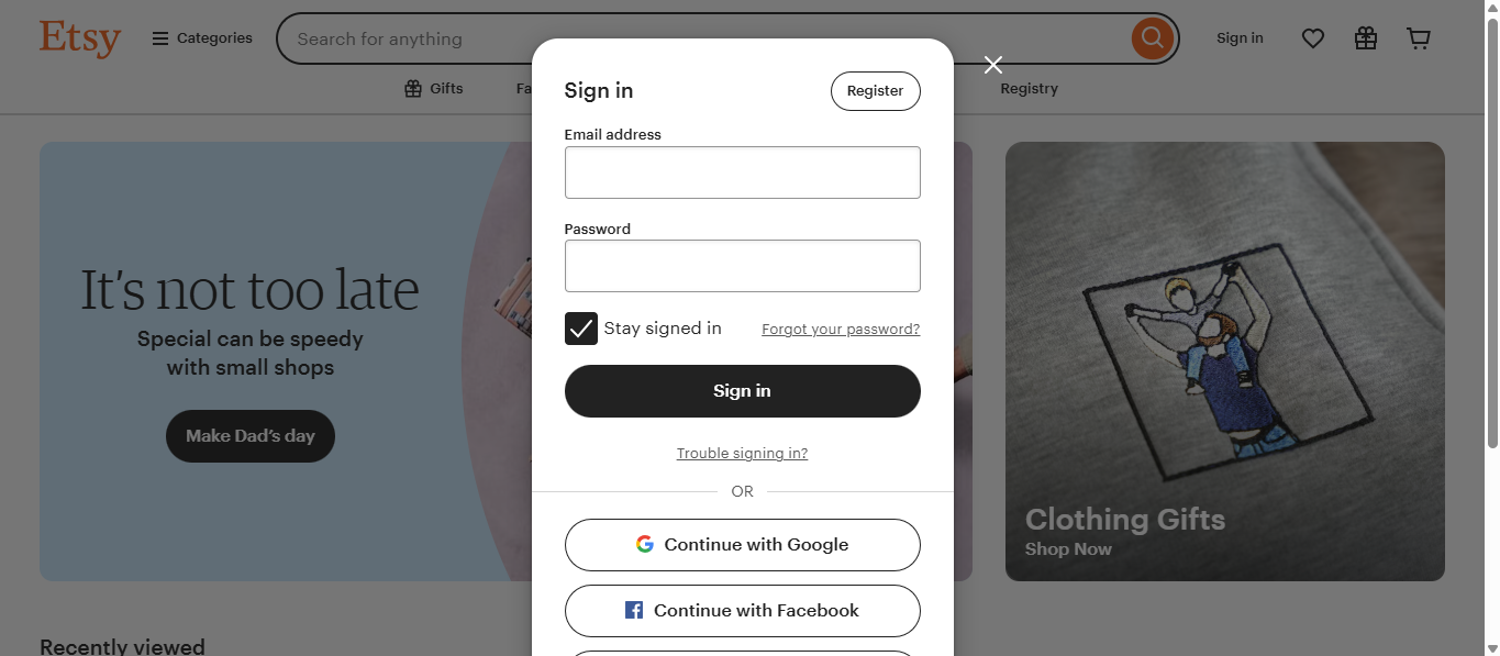 Create your Etsy account