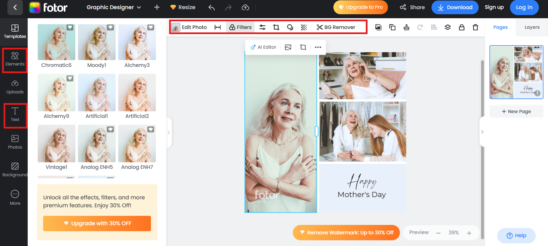 Customize the layout and images