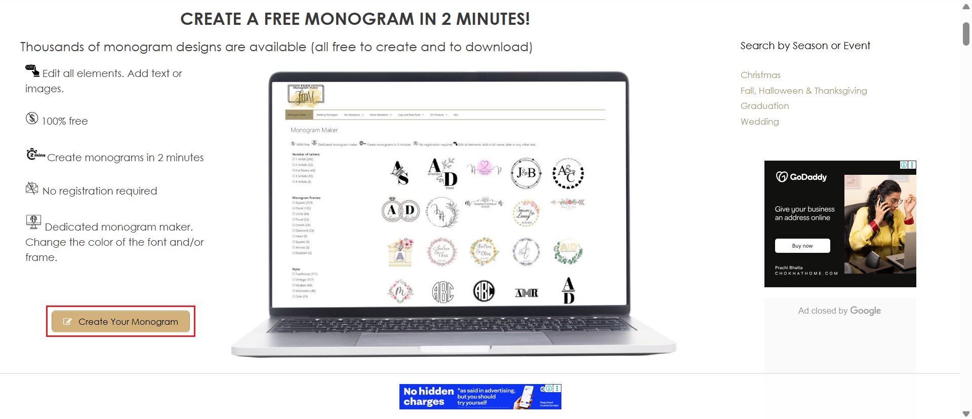 Conception de monogramme de mariage