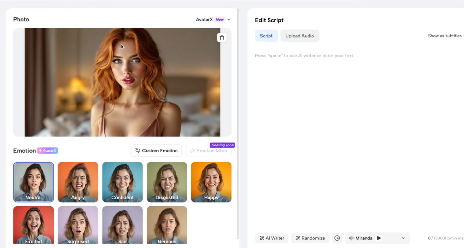 Interface of JoggAI - an easy to use and realistic avatar creator