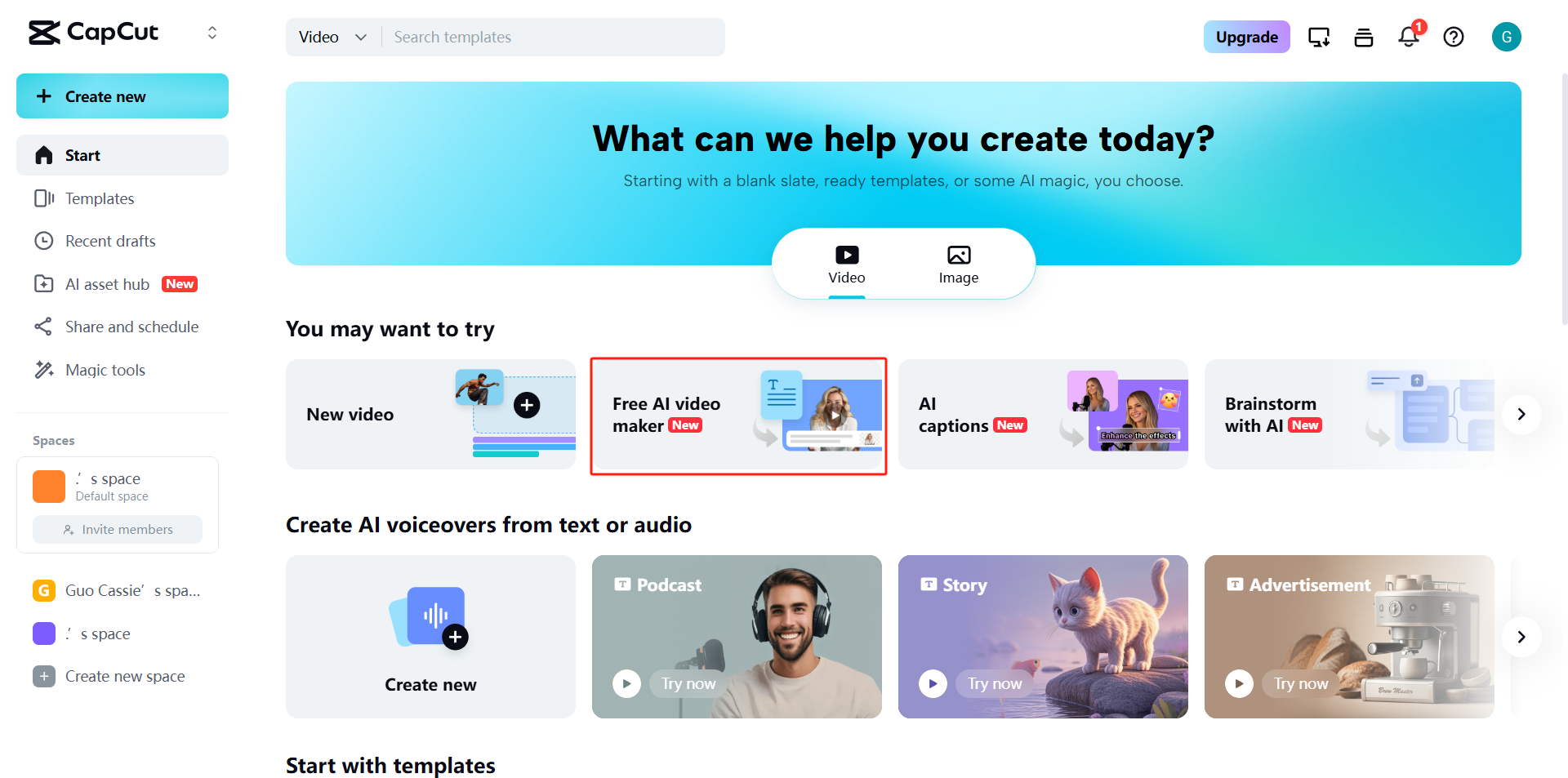 Access AI video maker