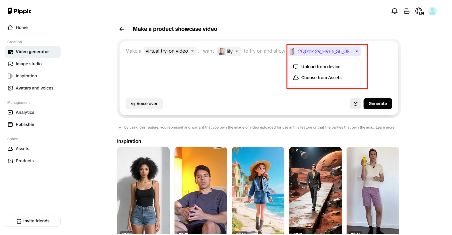 Walang limitasyong virtual na try-ons
