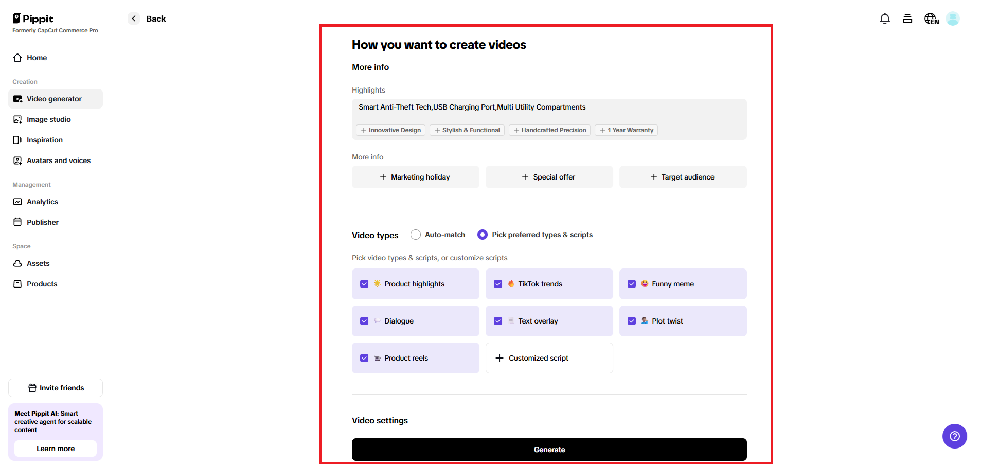 How you want to create a video page